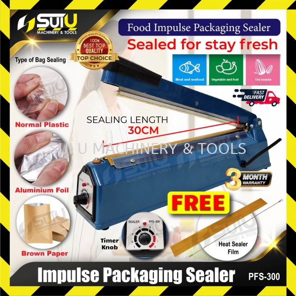 PFS-300 / PFS300 30CM Impulse Packaging Sealer w/ FOC Heat Sealer Film (Blue) Packaging Machine Home Improvement Kuala Lumpur (KL), Malaysia, Selangor, Setapak Supplier, Suppliers, Supply, Supplies | Sui U Machinery & Tools (M) Sdn Bhd