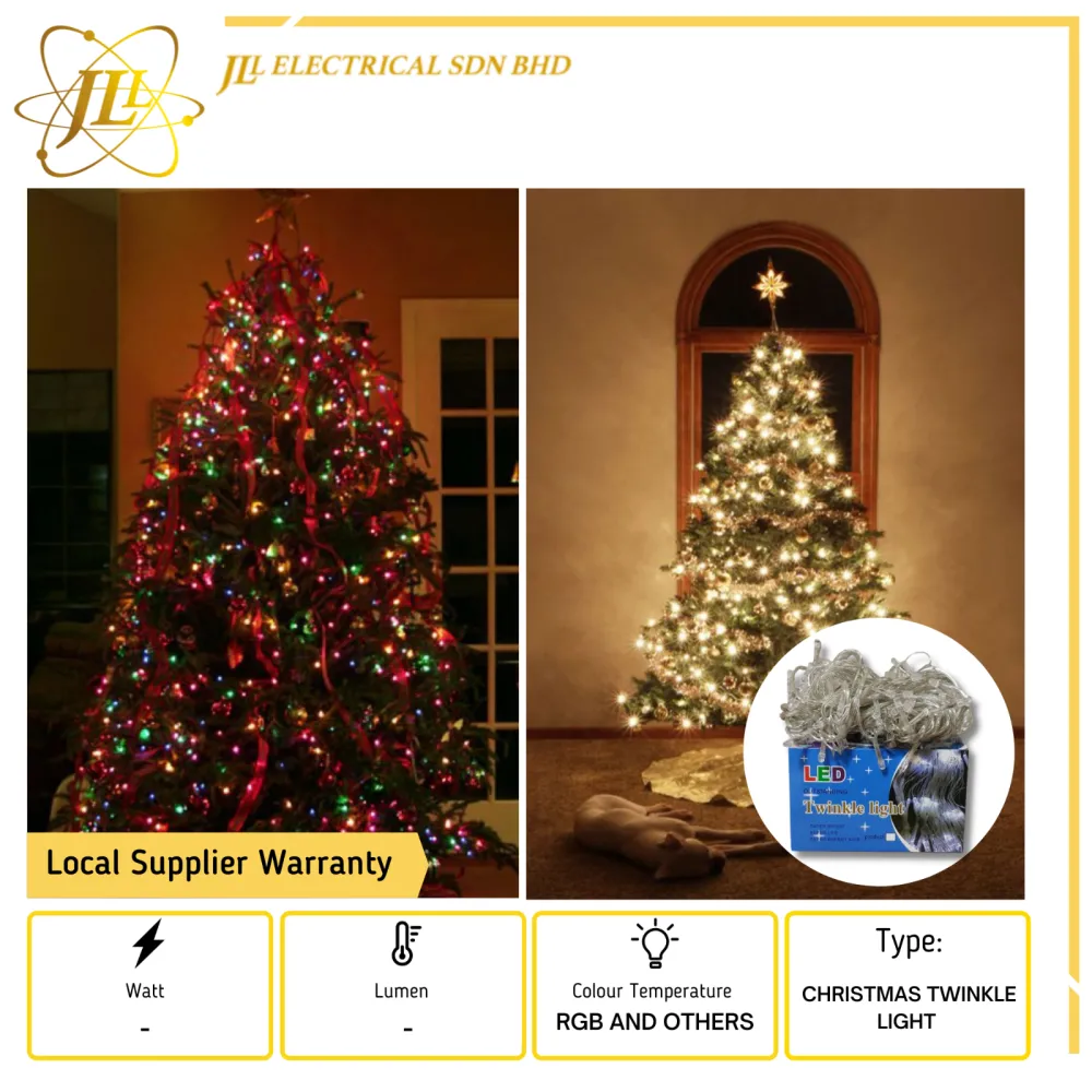 CHRISTMAS TRANSPARENT LED TWINKLE LIGHT 10METER/SET [RGB & OTHERS]