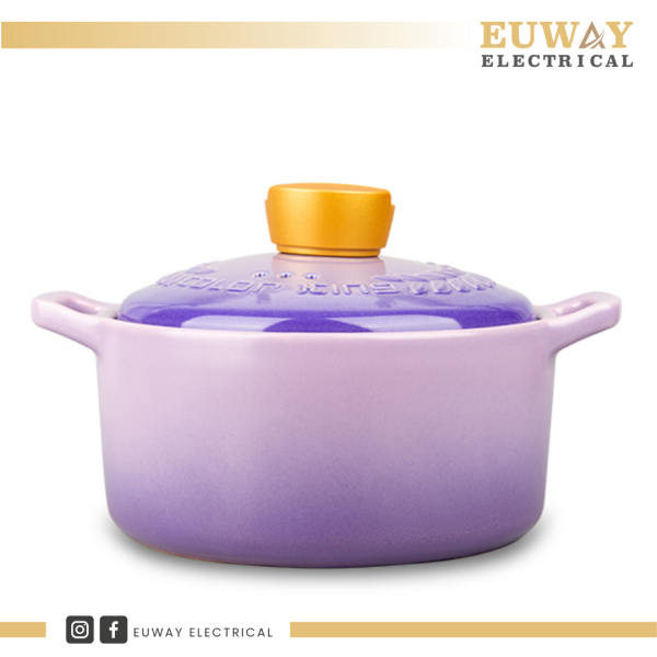 COLOR KING CERAMIC CASSEROLE STOCK POT 2200ML(LILAC) 3725-2200 Ceramic Pot Cookware Perak, Malaysia, Ipoh Supplier, Suppliers, Supply, Supplies | EUWAY ELECTRICAL (M) SDN BHD