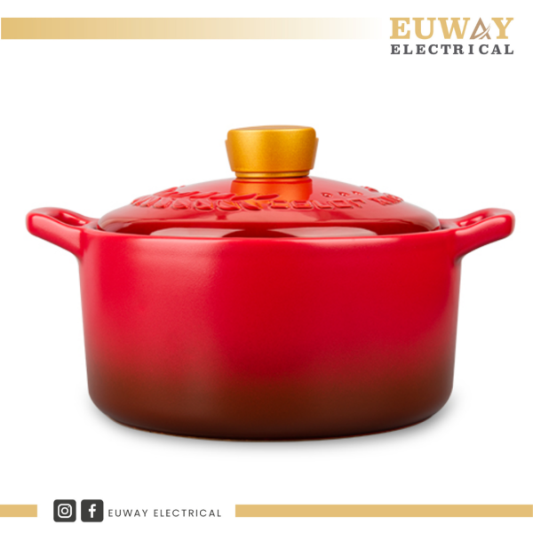 COLOR KING CERAMIC CASSEROLE STOCK POT 3600ML(RED) 3725-3600 Ceramic Pot Cookware Perak, Malaysia, Ipoh Supplier, Suppliers, Supply, Supplies | EUWAY ELECTRICAL (M) SDN BHD