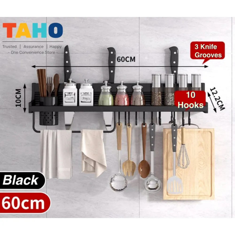 Multifunction Stainless Steel Kitchen Rack / Wall Mounted Kitchen Shelves Shelf / Wall Rack