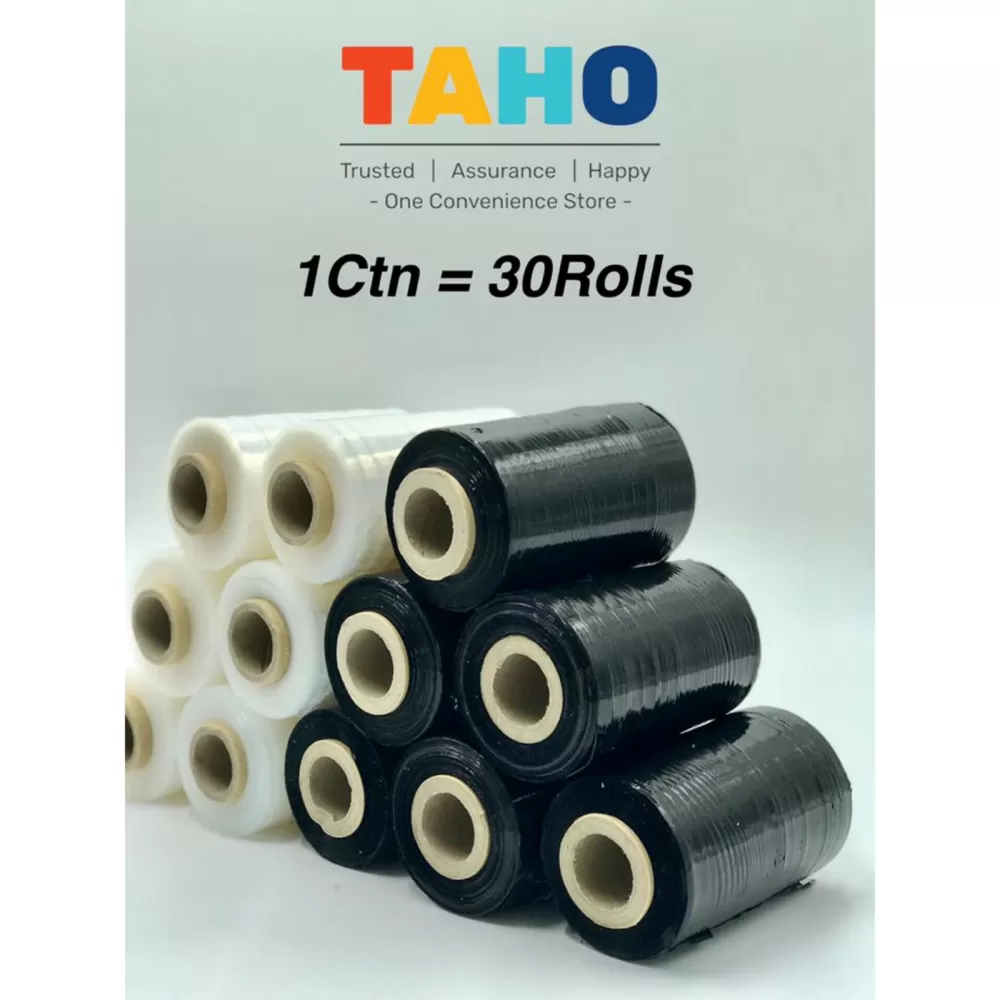 Baby Roll / Stretch film /1 CTN = 30 ROLLS / 100mm Clear / Black Wrapping / Selling in CARTON