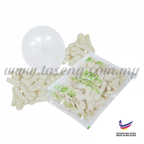 5inch Metallic Balloon - White 100pcs  (B-MR5-800)