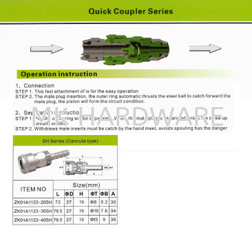 MEITE QUICK COUPLER SERIES - SH SERIES (CANNULA TYPE)