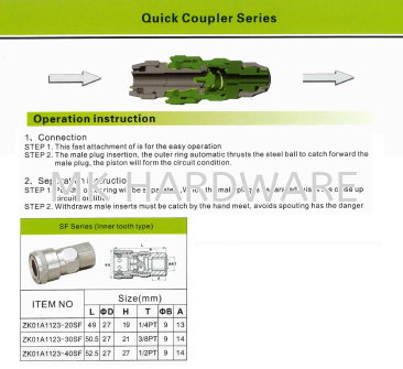 MEITE QUICK COUPLER SERIES - SF SERIES (INNER TOOTH TYPE)