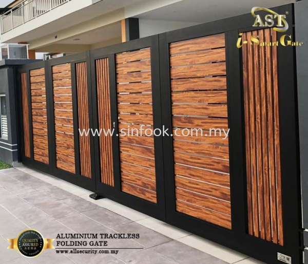 ALUMINIUM TRACKLESS FOLDING GATE Aluminium Trackless Folding Gate ALUMINIUM GATE Johor Bahru (JB), Senai, Selangor, Kuala Lumpur (KL), Klang, Seremban Installation, Services, Repair, Supplier | Sin Fook Electrical Alarm and Auto Gate Sdn. Bhd.