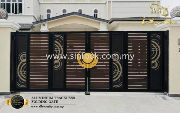 ALUMINIUM TRACKLESS FOLDING GATE Aluminium Trackless Folding Gate ALUMINIUM GATE Johor Bahru (JB), Senai, Selangor, Kuala Lumpur (KL), Klang, Seremban Installation, Services, Repair, Supplier | Sin Fook Electrical Alarm and Auto Gate Sdn. Bhd.