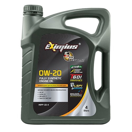 Hardex Eximius SP Platinum SAE 0W-20 4L HARDEX EXIMIUS SP PLATINUM SERIES FULLY SYNTHETIC ENGINE OIL PETROL & LIGHT DUTY DIESEL ENGINE OIL - EXIMIUS SERIES LUBRICANT PRODUCTS Pahang, Malaysia, Kuantan Manufacturer, Supplier, Distributor, Supply | Hardex Corporation Sdn Bhd
