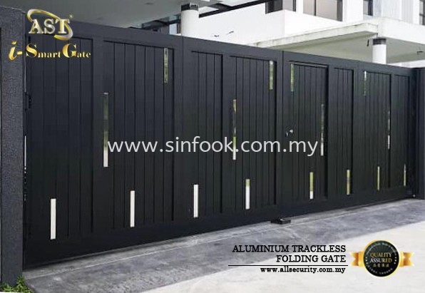  Aluminium Trackless Folding Gate ALUMINIUM GATE Johor Bahru (JB), Senai, Selangor, Kuala Lumpur (KL), Klang, Seremban Installation, Services, Repair, Supplier | Sin Fook Electrical Alarm and Auto Gate Sdn. Bhd.