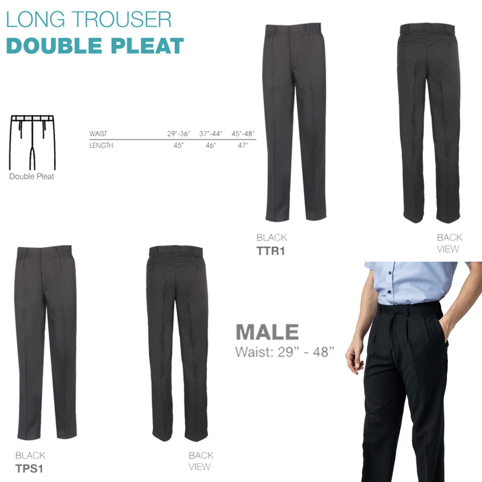 TROUSER DOUBLE PLEAT