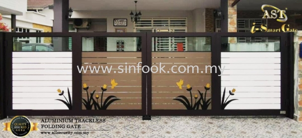 ALUMINIUM TRACKLESS FOLDING GATE Aluminium Trackless Folding Gate ALUMINIUM GATE Johor Bahru (JB), Senai, Selangor, Kuala Lumpur (KL), Klang, Seremban Installation, Services, Repair, Supplier | Sin Fook Electrical Alarm and Auto Gate Sdn. Bhd.