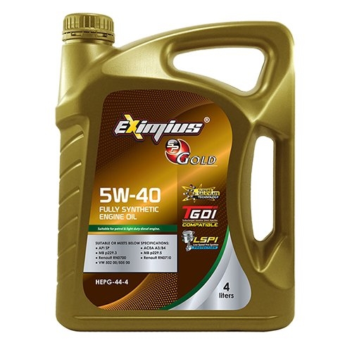 HARDEX EXIMIUS SP GOLD SAE 5W-40 4L HARDEX EXIMIUS SP GOLD & SP GOLD FE SERIES FULLY SYNTHETIC ENGINE OIL PETROL & LIGHT DUTY DIESEL ENGINE OIL - EXIMIUS SERIES LUBRICANT PRODUCTS Pahang, Malaysia, Kuantan Manufacturer, Supplier, Distributor, Supply | Hardex Corporation Sdn Bhd