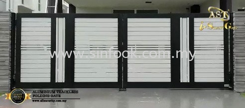 ALUMINIUM TRACKLESS FOLDING GATE Aluminium Trackless Folding Gate ALUMINIUM GATE Johor Bahru (JB), Senai, Selangor, Kuala Lumpur (KL), Klang, Seremban Installation, Services, Repair, Supplier | Sin Fook Electrical Alarm and Auto Gate Sdn. Bhd.