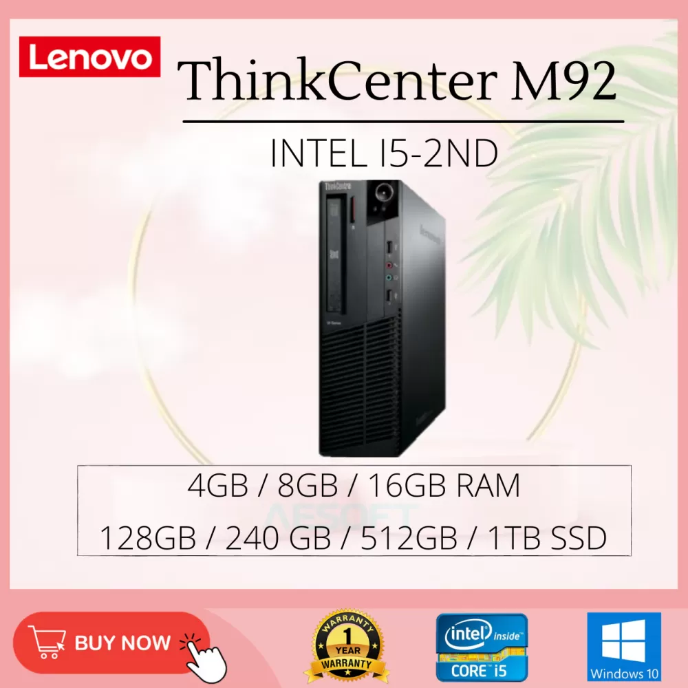 (Refurbished PC Grade AAA) Lenovo ThinkCenter M92 SFF