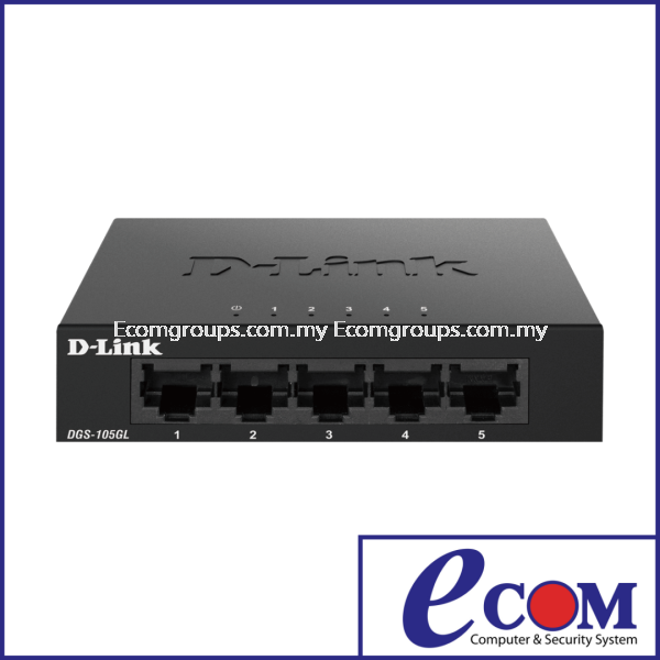 D-LINK 5 Port Gigabit Metal Unmanaged Desktop Switch DGS-105GL D-LINK Johor, Malaysia, Muar Supplier, Installation, Supply, Supplies | E COM COMPUTER & SECURITY SYSTEM