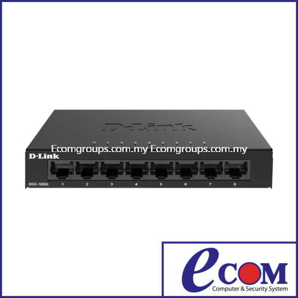 D-LINK 8 Port Gigabit Metal Unmanaged Desktop Switch DGS-108GL D-LINK Johor, Malaysia, Muar Supplier, Installation, Supply, Supplies | E COM COMPUTER & SECURITY SYSTEM