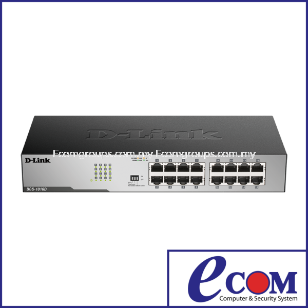 D-LINK 16-Port Gigabit Unmanaged Desktop Switch DGS-1016D D-LINK Johor, Malaysia, Muar Supplier, Installation, Supply, Supplies | E COM COMPUTER & SECURITY SYSTEM