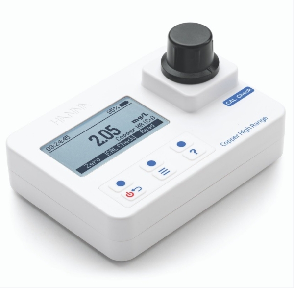 HI97702 Copper, high range photometer: range 0.00 to 5.00 mg/L (ppm) - meter only Portable Photometers Photometers Selangor, Malaysia, Penang, Sabah, Kuala Lumpur (KL), Petaling Jaya (PJ), Sungai Nibong, Kota Kinabalu Supplier, Suppliers, Supply, Supplies | Hanna Instruments (M) Sdn Bhd