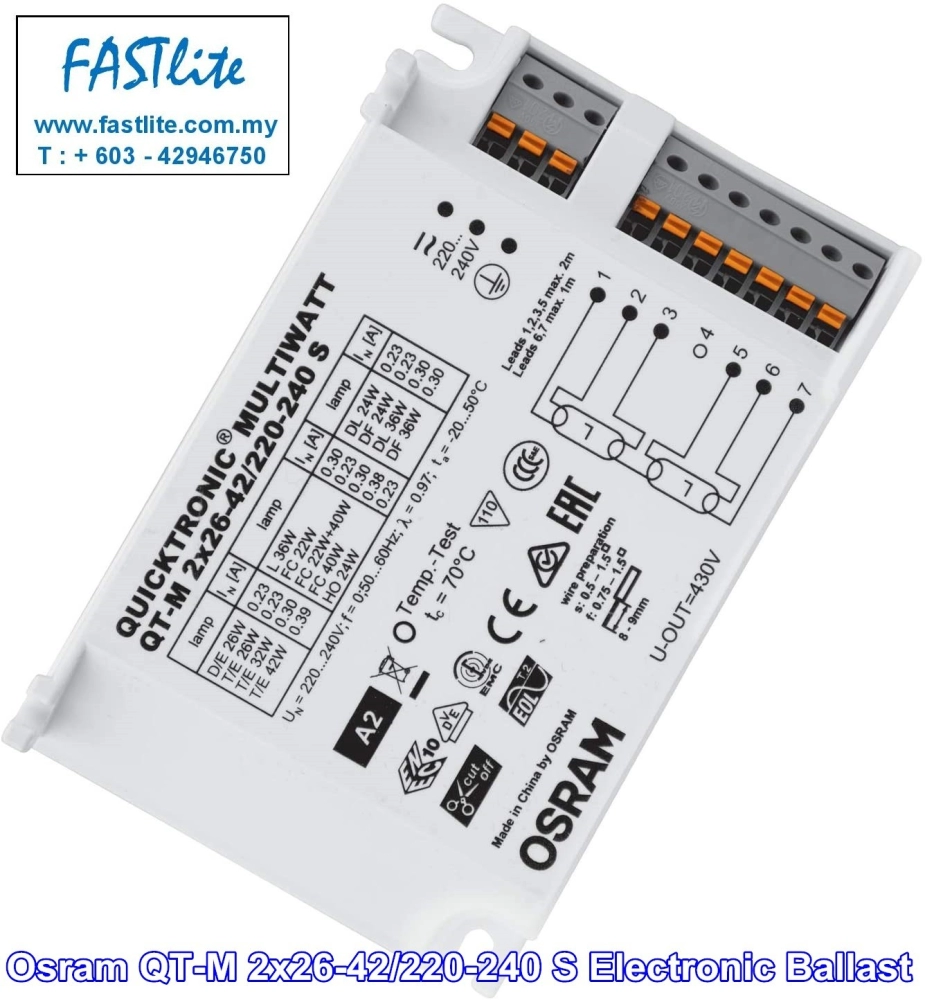 Osram QT-M 2x26-42/220-240 S Electronic Ballast