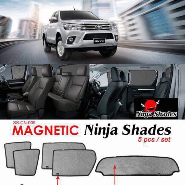 Toyota Hilux Vigo Champ Revo rocco rogue Magnetic Sunshade Sun Shade ShadesCcurtain 2005 2012 2014 2015 2016 2017 2020