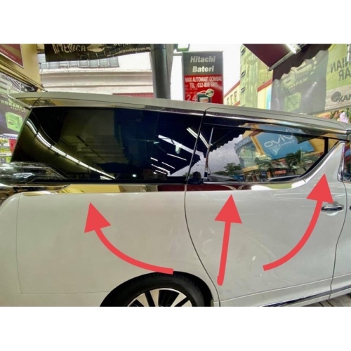 Toyota Vellfire Alphard Agh30 Window Door Chrome Garnish Delete 2015 2016 2017 2018 2019 2020 Stainless Steel AGH 30
