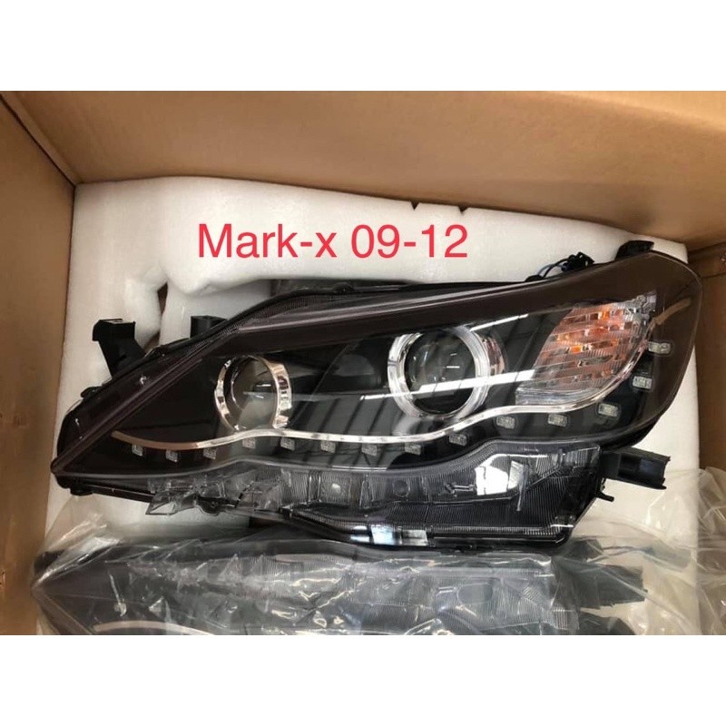 Toyota Mark X Reiz 2009 2010 2011 2012 Projector Headlamp Headlight Head Lamp Light LED DRL Mark X