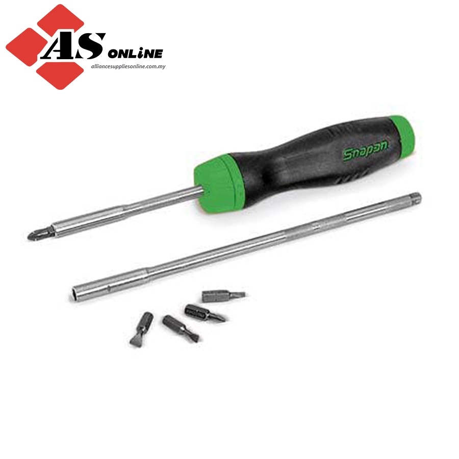 SNAP-ON 8 pc Ratcheting Soft Grip Screwdriver Set (Green) / Model: SGDMRC103AG