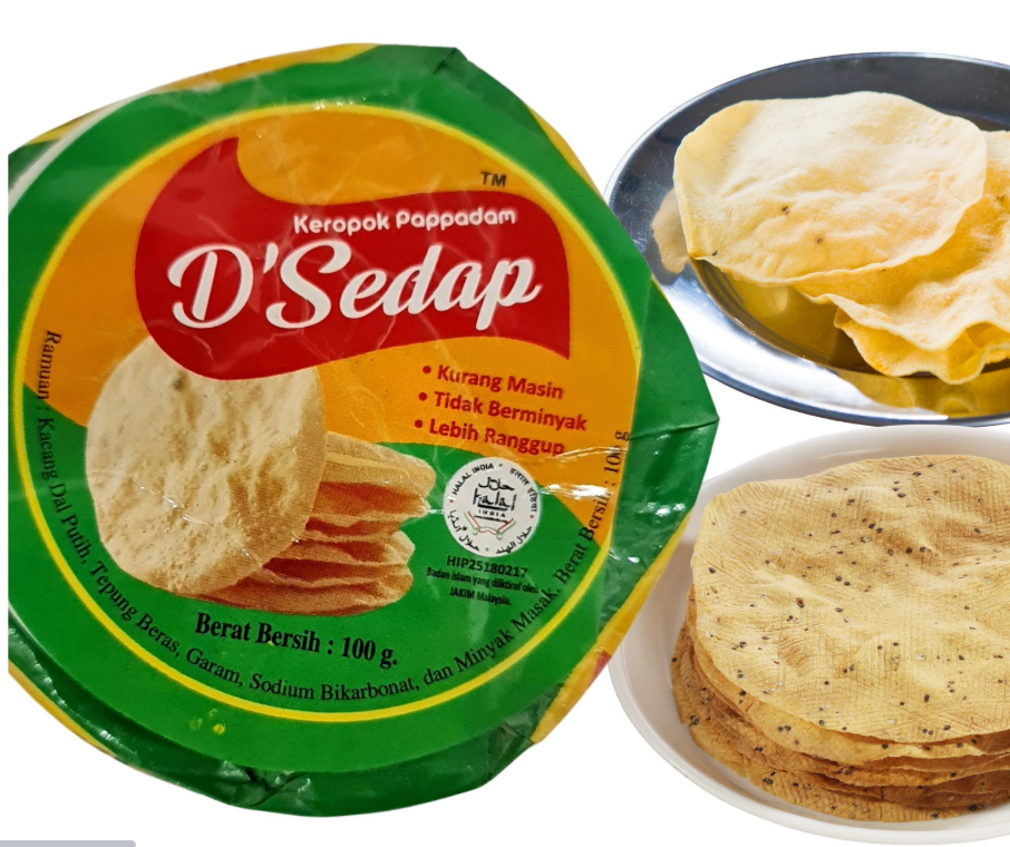 Appalam D'Sedap 100 Grams RM2.75 X 10 Units C.Dwi Makmur