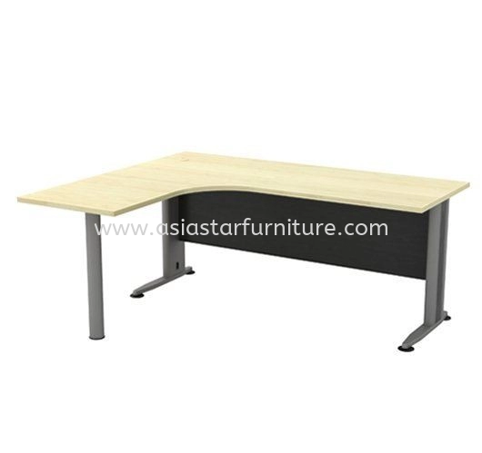 TITUS L SHAPE WRITING OFFICE TABLE WITH METAL POLE STAND ATL1515-M