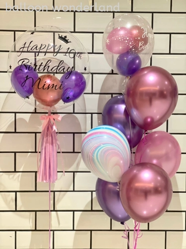 18" Bobo Balloon with Single Bunch Latex Balloons