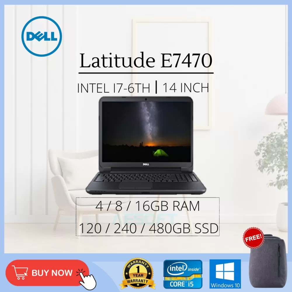 (Refurbished Laptop Grade AAA) Latitude E7470 / 14'' / i7-6th