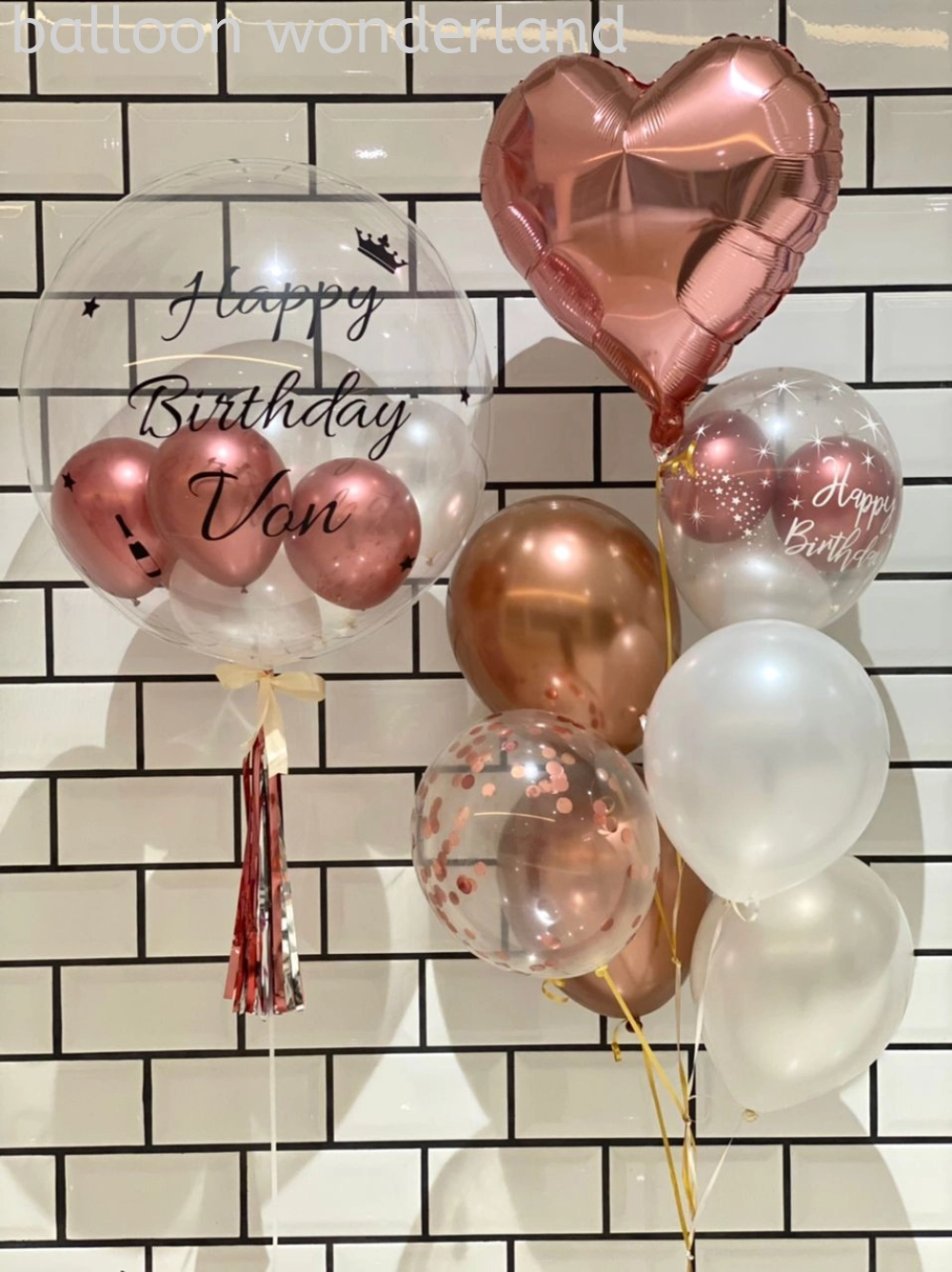 22" Bubble Balloon With Foil Bunch