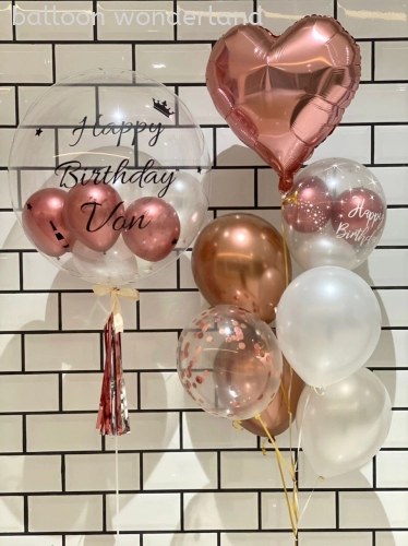 22" Bubble Balloon With Foil Bunch