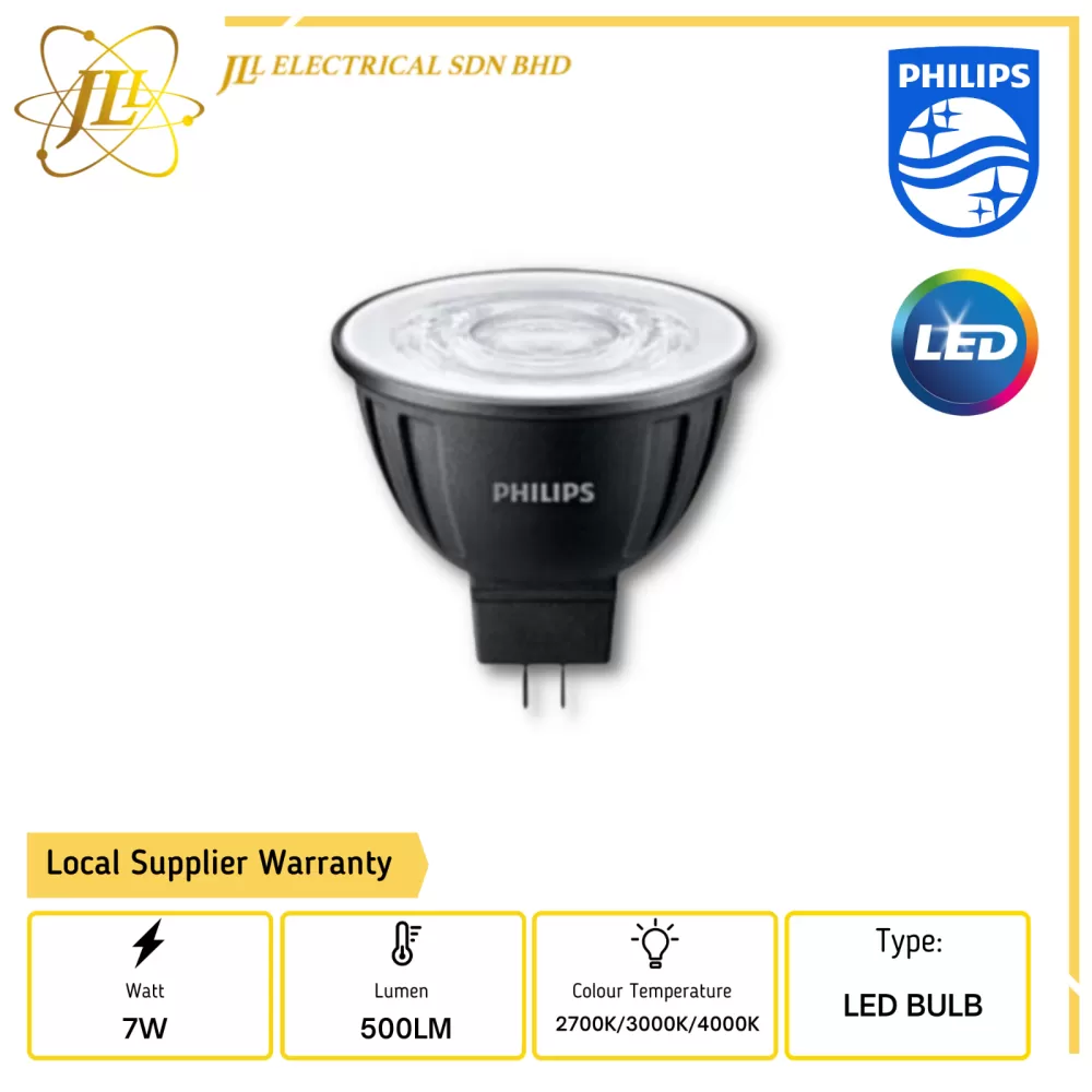 fiets ring Laag PHILIPS MASTER MR16 7W 12V DIMMABLE BULB [2700K/3000K/4000K] [10D/24D/36D]  PHILIPS LIGHTING PHILIPS BULB Kuala Lumpur (KL), Selangor, Malaysia  Supplier, Supply, Supplies, Distributor | JLL Electrical Sdn Bhd