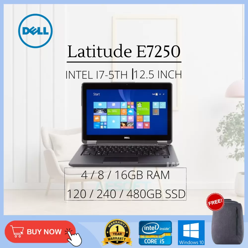 (Refurbished Laptop Grade AAA) Latitude E7250 / 12.5'' / i7-5th