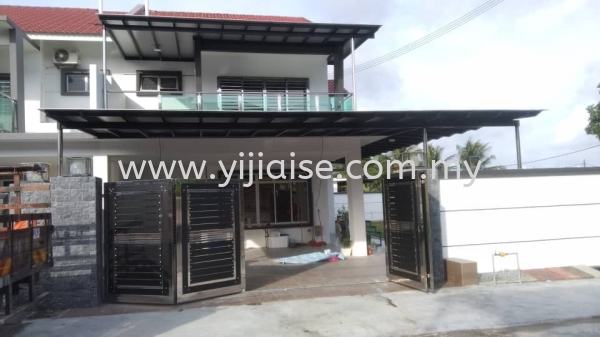  Folding Gate Main Gate Stainless Steel Works Johor Bahru (JB), Gelang Patah, Malaysia, Taman Pelangi Service, Contractor | Yijia Iron Steel Engineering Sdn Bhd