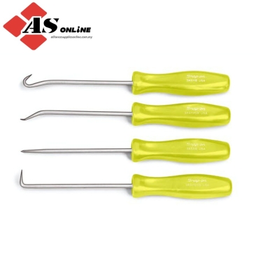 SNAP-ON 4 pc Mini Acetate Handle Pick Set (Hi-Viz) / Model: ASA204BHV