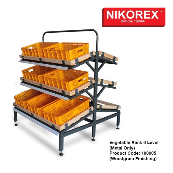 190005 - Vegetable Rack 6 Level (Metal Only) FRUIT & VEGE RACKS Singapore Supplier, Supply, Manufacturer | Nikorex Display (S) Pte. Ltd.