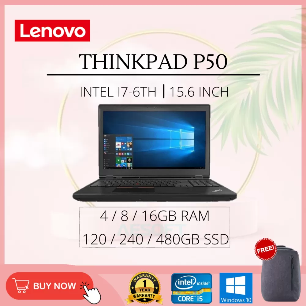 (Refurbished Laptop Grade AAA) LENOVO Thinkpad P50 / 15.6'' / i7-6th