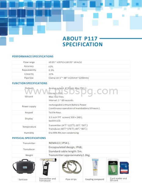 Portable Ultrasonic Flowmeter P117 Portable Ultrasonic Flow Meter Flow Meter Selangor, Malaysia, Kuala Lumpur (KL), Shah Alam Supplier, Suppliers, Supply, Supplies | Peacock Industries Sdn Bhd