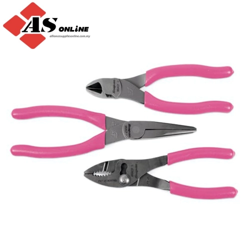 SNAP-ON 3 pc Pliers Set (Pink) / Model: PL306ACFP