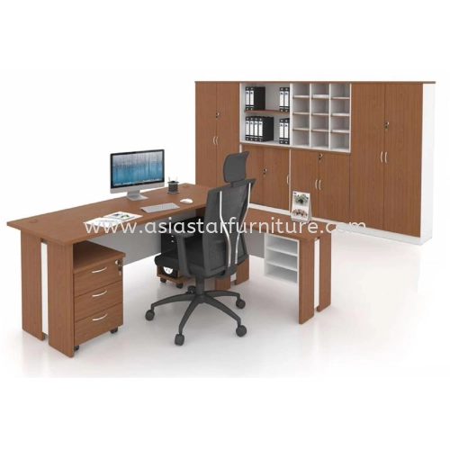 FAMAH 6 FEET OFFICE TABLE C/W SIDE TABLE & MOBILE DRAWER WITH CABINET SET