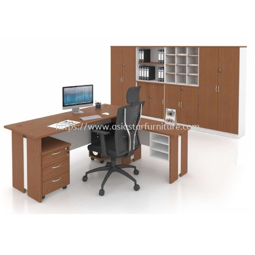FAMAH 5 FEET OFFICE TABLE C/W SIDE TABLE & MOBILE DRAWER WITH CABINET SET