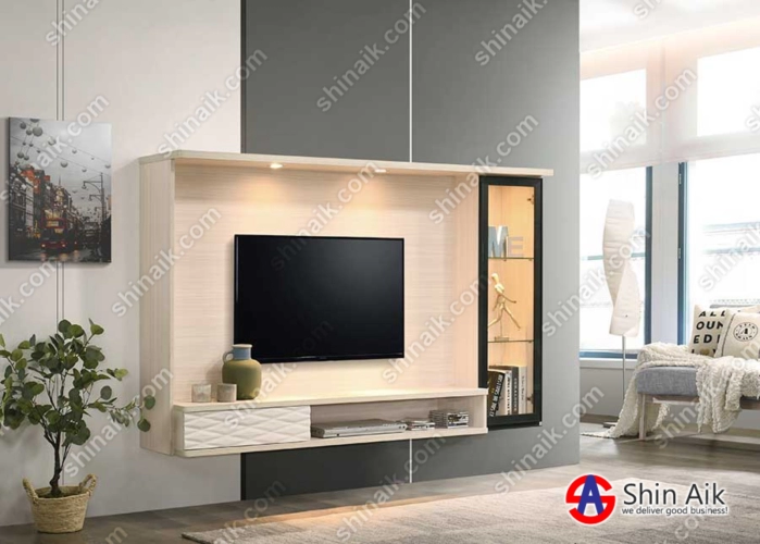 TV1702 (6.5'ft) Ash Modern Feature Wall-Mounted TV Cabinet