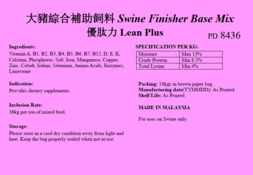 PD8436 Lean Plus x Swine Finisher Base Mix