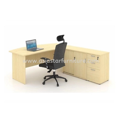 EXTON 6 FEET EXECUTIVE OFFICE TABLE D-SHAPE WITH SIDE CABINET+DRAWER SET