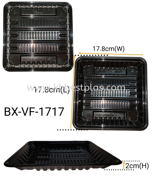 BX-VF-1717 Black Plastic Food Tray TRAY Plastic Packaging Penang, Malaysia, Perak, Kedah, Butterworth, Kepala Batas Supplier, Suppliers, Supply, Supplies | KB BESTPLAS ENTERPRISE (M) SDN BHD