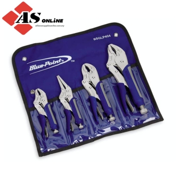 SNAP-ON 4 pc Soft Grip Locking Pliers Set (Blue-Point) / Model: BSGLP404