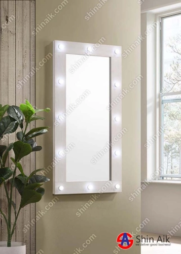 VIRAL02 Hollywood Style White Pine Make Up Vanity Mirror (110x60 cm)