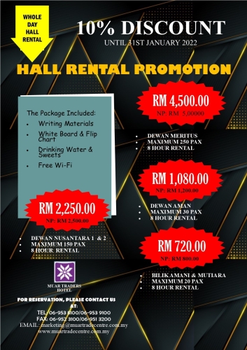 HALL RENTAL PROMOTION 2022